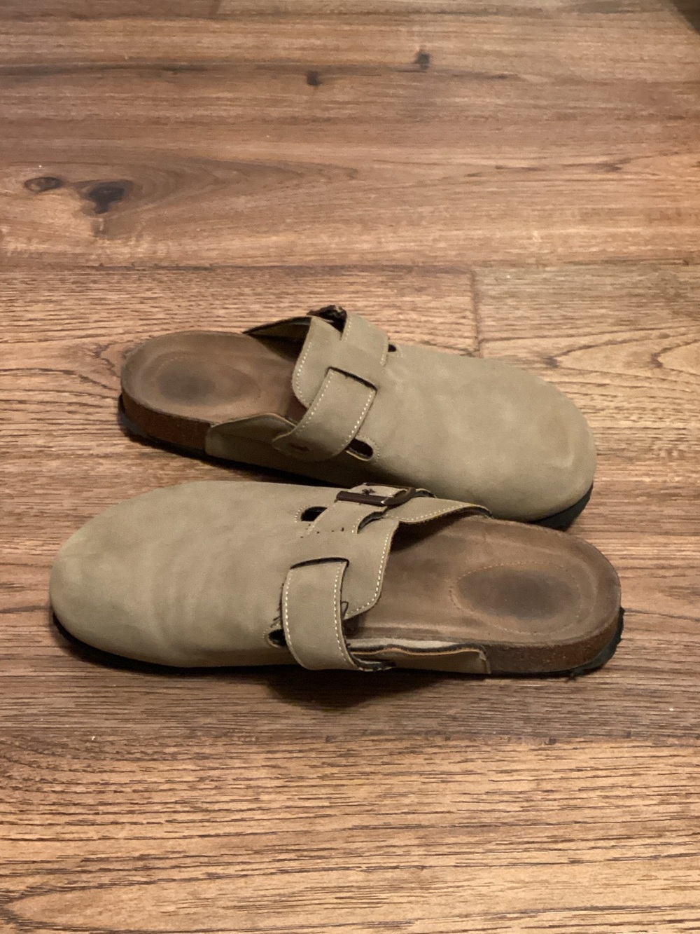 Men's Slip-On Clog in Light Tan with Adjustable Strap